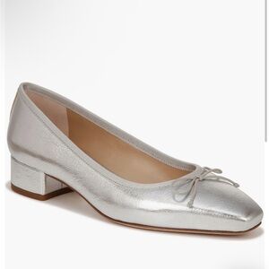 Veronica Beard Metallic Silver Loafers